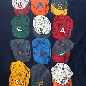 Colorful Baseball Cap Graphic T-Shirt
